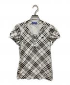 BURBERRY BLUE LABELバーバリー ブルー レーベル）の古着「ノバチェックカットソー」｜ホワイト×ブラック