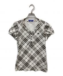 BURBERRY BLUE LABEL（バーバリー ブルー レーベル）の古着「ノバチェックカットソー」｜ホワイト×ブラック