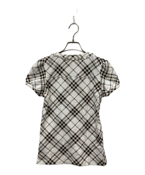 BURBERRY BLUE LABEL（バーバリー ブルー レーベル）BURBERRY BLUE LABEL (バーバリー ブルー レーベル) ノバチェックカットソー ホワイト×ブラック サイズ:38の古着・服飾アイテム