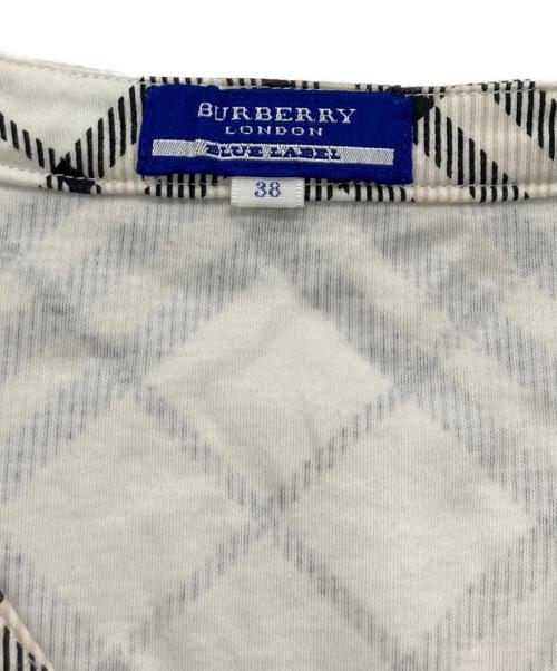 BURBERRY BLUE LABEL（バーバリー ブルー レーベル）BURBERRY BLUE LABEL (バーバリー ブルー レーベル) ノバチェックカットソー ホワイト×ブラック サイズ:38の古着・服飾アイテム