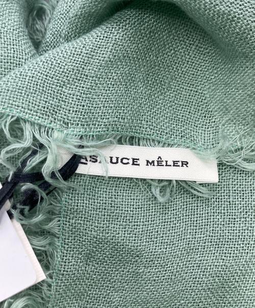 ASAUCE MELER（アソースメレ）ASAUCE MELER (アソースメレ) ベルギーリネンフリンジストール グリーンの古着・服飾アイテム