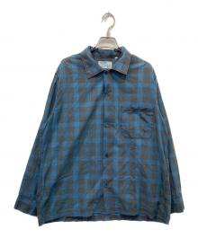WORKERS（ワーカーズ）の古着「Open Collar Shirt Broadcloth Madras」｜ブルー