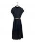 BLUE LABEL CRESTBRIDGE (ブルーレーベルクレストブリッジ) ベルト付きノースリーブワンピース ネイビー サイズ:36：7000円