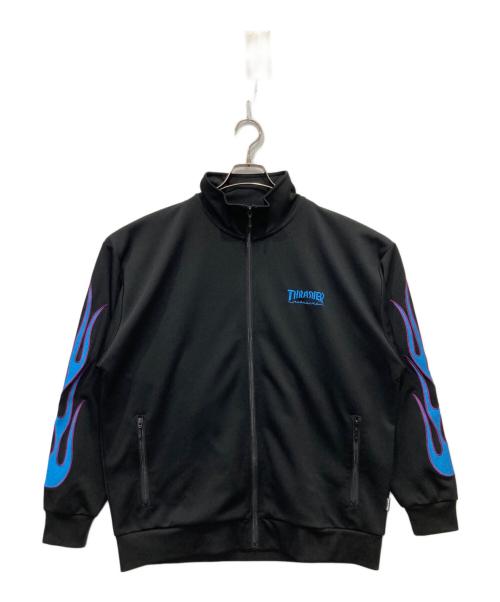 THRASHER（スラッシャー）THRASHER (スラッシャー) ファイヤーパターントラックジャケット ブラック サイズ:Lの古着・服飾アイテム