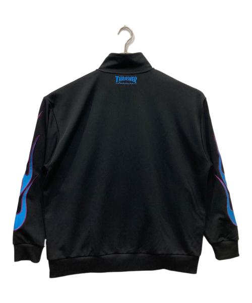 THRASHER（スラッシャー）THRASHER (スラッシャー) ファイヤーパターントラックジャケット ブラック サイズ:Lの古着・服飾アイテム