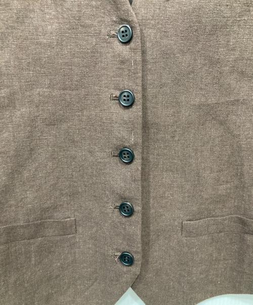 EVERYDAY I LIKE.（エヴリデイ アイ ライク）EVERYDAY I LIKE. (エヴリデイ アイ ライク) リネンベスト ブラウン サイズ:FREEの古着・服飾アイテム