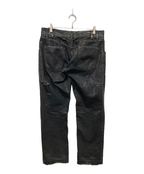 DOLCE & GABBANA（ドルチェ＆ガッバーナ）DOLCE & GABBANA (ドルチェ＆ガッバーナ) コーティングデストロイ加工デニム ブラック サイズ:50の古着・服飾アイテム