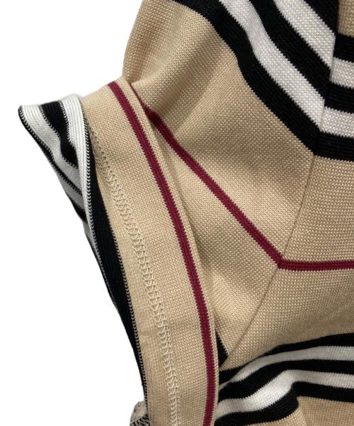 BURBERRY LONDON（バーバリーロンドン）BURBERRY LONDON (バーバリーロンドン) レースアップボーダーカットソー ベージュ サイズ:2の古着・服飾アイテム