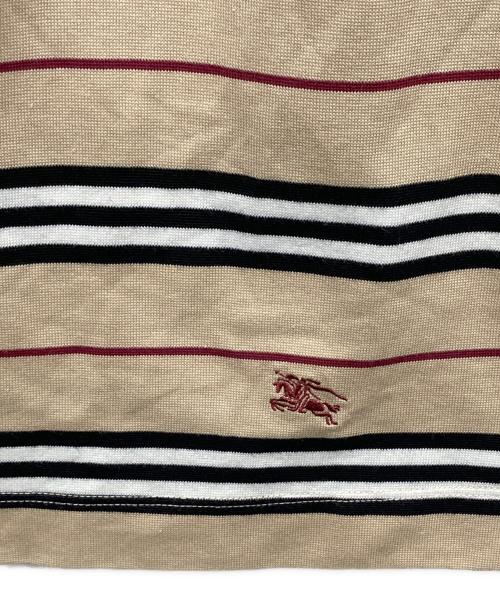 BURBERRY LONDON（バーバリーロンドン）BURBERRY LONDON (バーバリーロンドン) レースアップボーダーカットソー ベージュ サイズ:2の古着・服飾アイテム