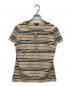 BURBERRY LONDON（バーバリーロンドン）の古着「レースアップボーダーカットソー」｜ベージュ