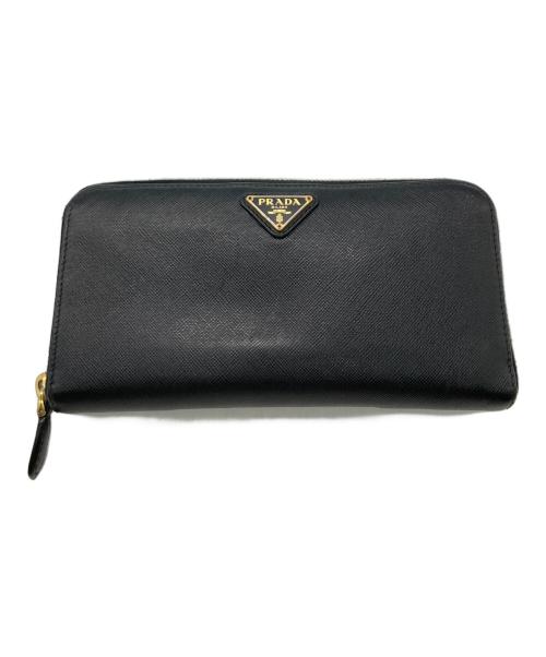PRADA（プラダ）PRADA (プラダ) ラウンドファスナー財布 ブラックの古着・服飾アイテム