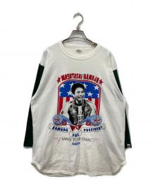 SAPEur×MASATOSHI HAMADA（サプール×マサトシ ハマダ）の古着「プレジデント ７分丈Tシャツ」｜ホワイト×グリーン
