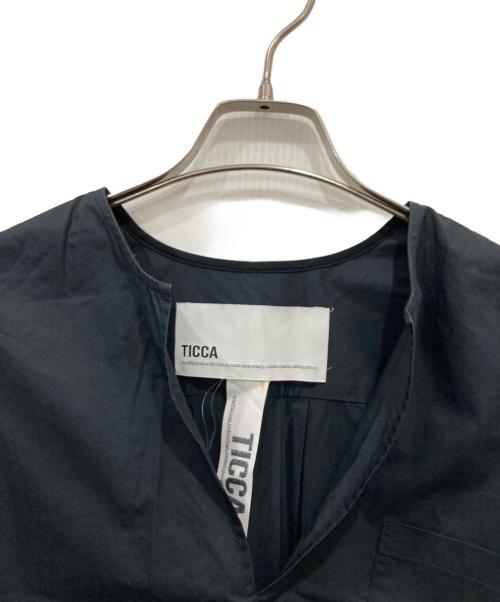 ticca（ティッカ）TICCA (ティッカ) コットンキーネック半袖ワンピース ブラック サイズ:FREEの古着・服飾アイテム