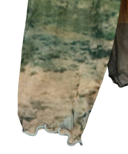 sahara（サハラ）sahara (サハラ) High Neck Sheer Top ブルー×ベージュ サイズ:-の古着・服飾アイテム