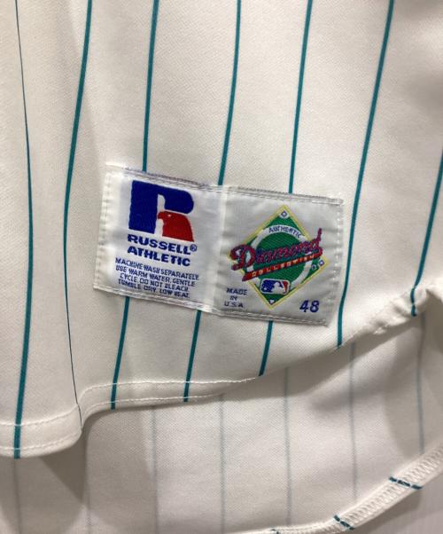 RUSSELL ATHLETIC（ラッセルアスレチック）RUSSELL ATHLETIC (ラッセルアスレチック) 90’s ベースボールシャツ ホワイト×グリーン サイズ:48の古着・服飾アイテム
