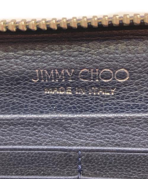 JIMMY CHOO（ジミーチュウ）JIMMY CHOO (ジミーチュウ) スタースタッズラウンドファスナー長財布 ネイビーの古着・服飾アイテム