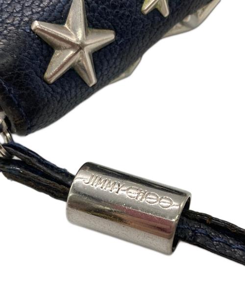 JIMMY CHOO（ジミーチュウ）JIMMY CHOO (ジミーチュウ) スタースタッズラウンドファスナー長財布 ネイビーの古着・服飾アイテム