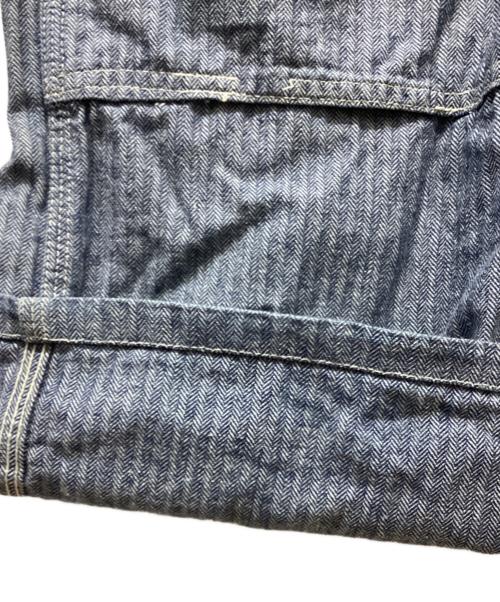 POST O'ALLS（ポストオーバーオールズ）POST O'ALLS (ポストオーバーオールズ) ヘリンボーンデニムオーバーオール インディゴ サイズ:Mの古着・服飾アイテム