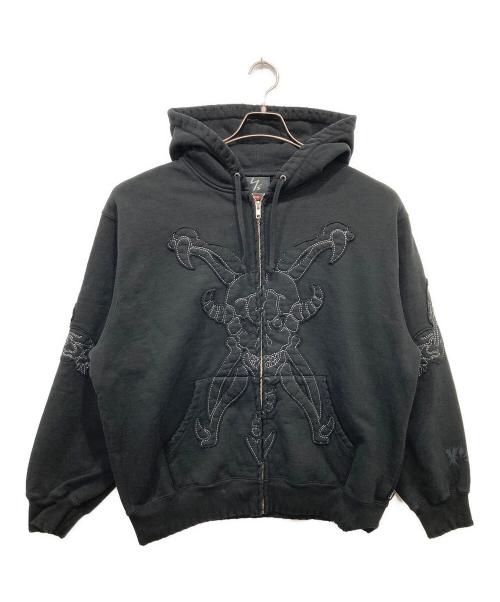 SUPREME（シュプリーム）SUPREME (シュプリーム) Y'S BY YOHJI YAMAMOTO (ワイズ バイ ヨウジヤマモト) 25FW Zip Up Hooded Sweatshirt / ジップ アップ フード スウェットシャツ ブラック サイズ:Mの古着・服飾アイテム