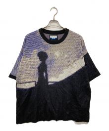 MAISON SPECIAL（メゾンスペシャル）の古着「5 Colors Jacquard Prime-Over Short Sleeve Crew Neck Knit T-Shirt」｜ブラック