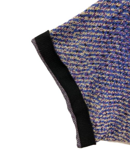 MAISON SPECIAL（メゾンスペシャル）MAISON SPECIAL (メゾンスペシャル) 5 Colors Jacquard Prime-Over Short Sleeve Crew Neck Knit T-Shirt ブラック サイズ:2の古着・服飾アイテム