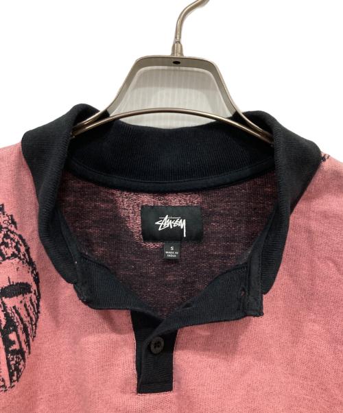 stussy（ステューシー）stussy (ステューシー) MASK LONG SLEEVE POLO ピンク サイズ:3の古着・服飾アイテム