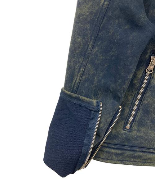 OPEN YY（オープンワイワイ）open Yy (オープンワイワイ) Faded Biker Jacket ネイビー×グリーン サイズ:2の古着・服飾アイテム