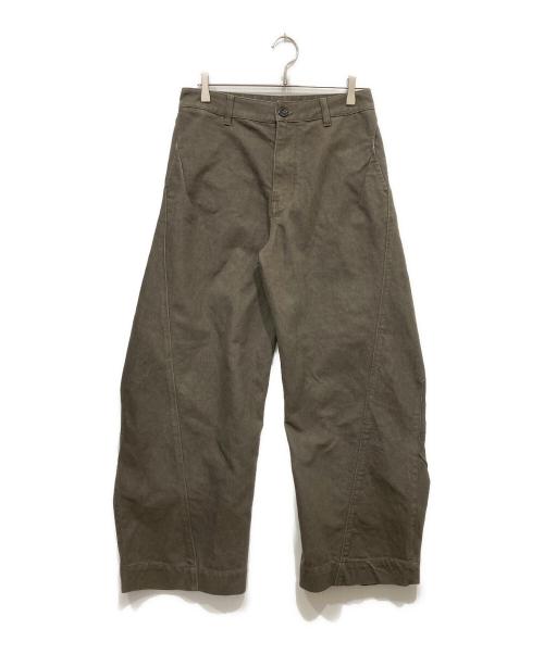 norybrand（ノーリーブランド）norybrand (ノーリーブランド) カーブフィットパンツ カーキ サイズ:Mの古着・服飾アイテム