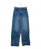 ronronロンロン）の古着「PATCH ROLL UP DENIM PANTS WHITE DOT」｜インディゴ