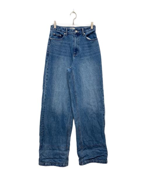 ronron（ロンロン）ronron (ロンロン) PATCH ROLL UP DENIM PANTS WHITE DOT インディゴ サイズ:Mの古着・服飾アイテム