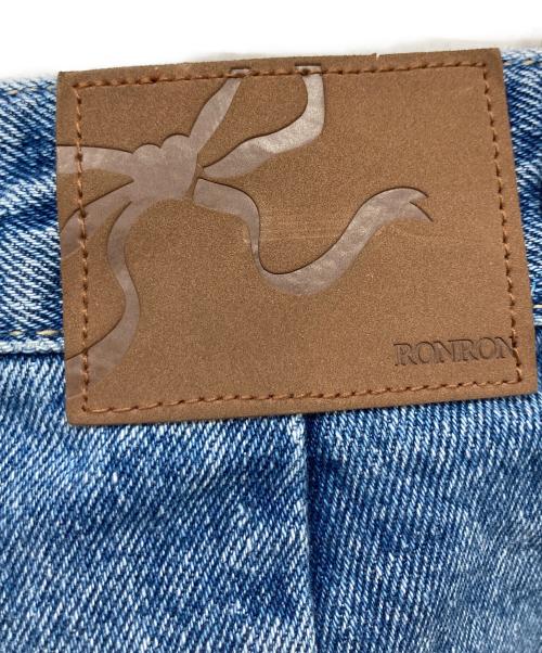ronron（ロンロン）ronron (ロンロン) PATCH ROLL UP DENIM PANTS WHITE DOT インディゴ サイズ:Mの古着・服飾アイテム