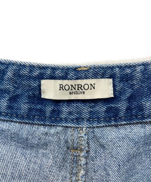 ronron（ロンロン）ronron (ロンロン) PATCH ROLL UP DENIM PANTS WHITE DOT インディゴ サイズ:Mの古着・服飾アイテム