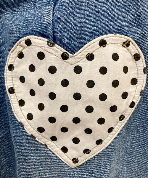 ronron（ロンロン）ronron (ロンロン) PATCH ROLL UP DENIM PANTS WHITE DOT インディゴ サイズ:Mの古着・服飾アイテム