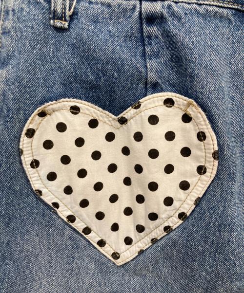 ronron（ロンロン）ronron (ロンロン) PATCH ROLL UP DENIM PANTS WHITE DOT インディゴ サイズ:Mの古着・服飾アイテム