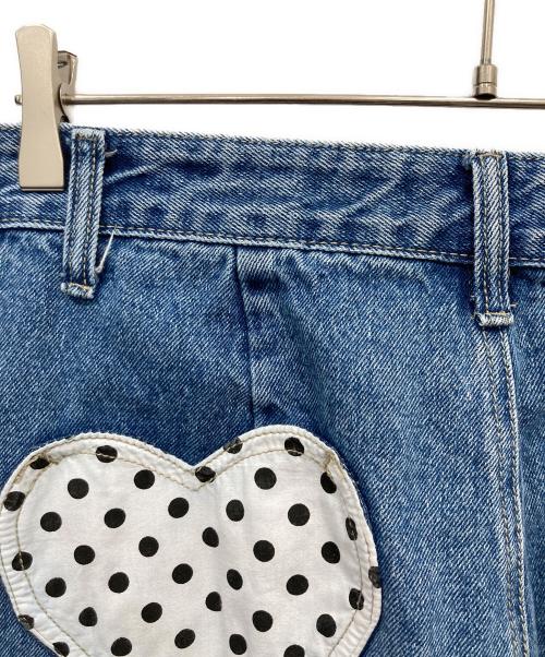 ronron（ロンロン）ronron (ロンロン) PATCH ROLL UP DENIM PANTS WHITE DOT インディゴ サイズ:Mの古着・服飾アイテム