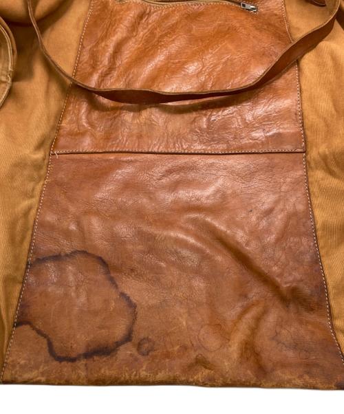IL BISONTE（イル ビゾンテ）IL BISONTE (イル ビゾンテ) レザーキャンバス キャンディバッグ ブラウンの古着・服飾アイテム
