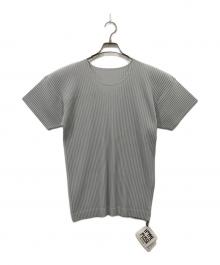 HOMME PLISSE ISSEY MIYAKE（オム プリッセ イッセイ ミヤケ）の古着「BASICS プリーツカットソー」｜グレー