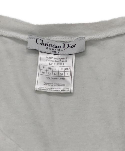 Christian Dior（クリスチャン ディオール）Christian Dior (クリスチャン ディオール) Vネック半袖Tシャツ デニムロゴT ホワイト サイズ:40の古着・服飾アイテム