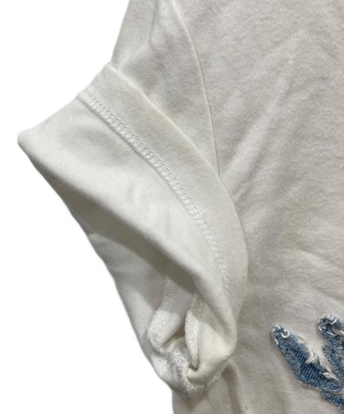 Christian Dior（クリスチャン ディオール）Christian Dior (クリスチャン ディオール) Vネック半袖Tシャツ デニムロゴT ホワイト サイズ:40の古着・服飾アイテム