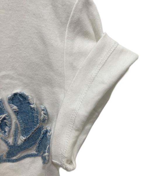 Christian Dior（クリスチャン ディオール）Christian Dior (クリスチャン ディオール) Vネック半袖Tシャツ デニムロゴT ホワイト サイズ:40の古着・服飾アイテム