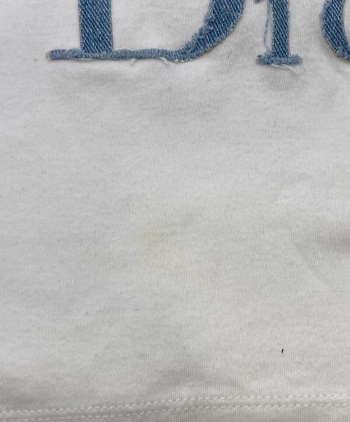 Christian Dior（クリスチャン ディオール）Christian Dior (クリスチャン ディオール) Vネック半袖Tシャツ デニムロゴT ホワイト サイズ:40の古着・服飾アイテム
