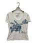 Christian Dior（クリスチャン ディオール）の古着「Vネック半袖Tシャツ デニムロゴT」｜ホワイト