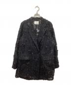 Ameriアメリ）の古着「FLOWER MIX LACE SHEER JACKET」｜ブラック