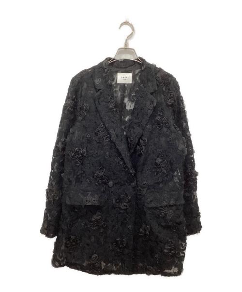 Ameri（アメリ）Ameri (アメリ) FLOWER MIX LACE SHEER JACKET ブラック サイズ:Freeの古着・服飾アイテム