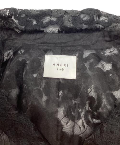 Ameri（アメリ）Ameri (アメリ) FLOWER MIX LACE SHEER JACKET ブラック サイズ:Freeの古着・服飾アイテム