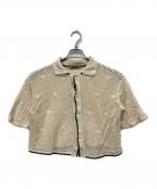 NKNITンニット）の古着「mesh♡pattern KNIT shirt」｜ブラウン×グリーン