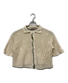 NKNIT（ンニット）の古着「mesh♡pattern KNIT shirt」｜ブラウン×グリーン