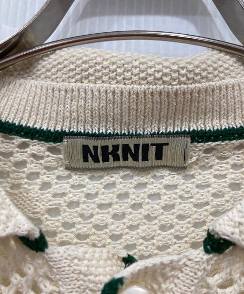 NKNIT（ンニット）NKNIT (ンニット) mesh♡pattern KNIT shirt ブラウン×グリーン サイズ:1の古着・服飾アイテム