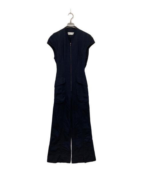 Mame Kurogouchi（マメクロゴウチ）Mame Kurogouchi (マメクロゴウチ) Viscose Hemp Sleeveless Jump Suit ネイビー サイズ:2の古着・服飾アイテム