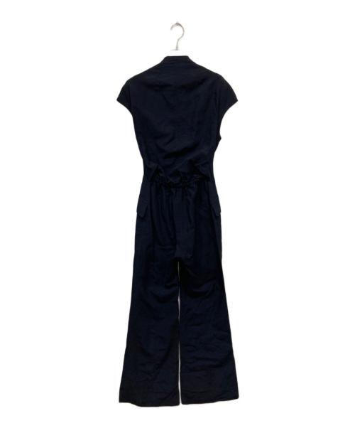 Mame Kurogouchi（マメクロゴウチ）Mame Kurogouchi (マメクロゴウチ) Viscose Hemp Sleeveless Jump Suit ネイビー サイズ:2の古着・服飾アイテム